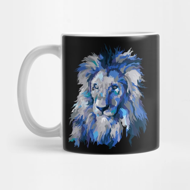 Lion head blue vintage by Danwpap2